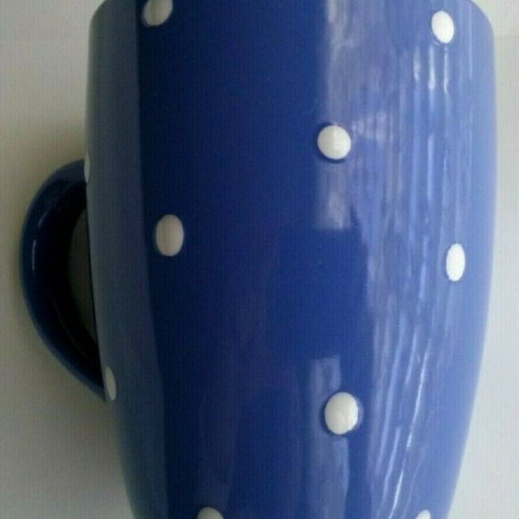 Glossy Ceramic Coffee Mug, Polka Dot, Blue & White - Picture 8 of 14